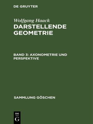 cover image of Axonometrie und Perspektive
